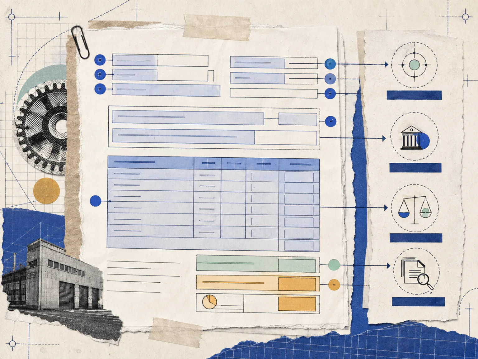 Макет счёта с двенадцатью пронумерованными зонами полей и подписями проверок справа